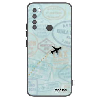 Picasee silikonowe czarne etui na Xiaomi Redmi Note 8 - FLIGHT PATH