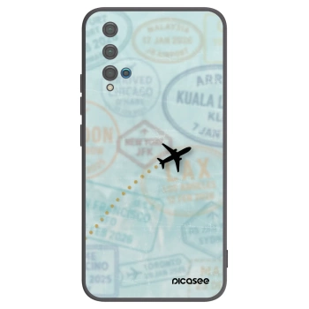Picasee silikonowe czarne etui na Huawei Nova 5T - FLIGHT PATH