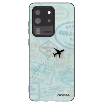 Picasee silikonowe czarne etui na Samsung Galaxy S20 Ultra 5G G988F - FLIGHT PATH