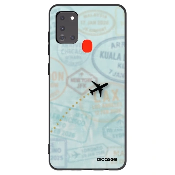 Picasee silikonowe czarne etui na Samsung Galaxy A21s - FLIGHT PATH