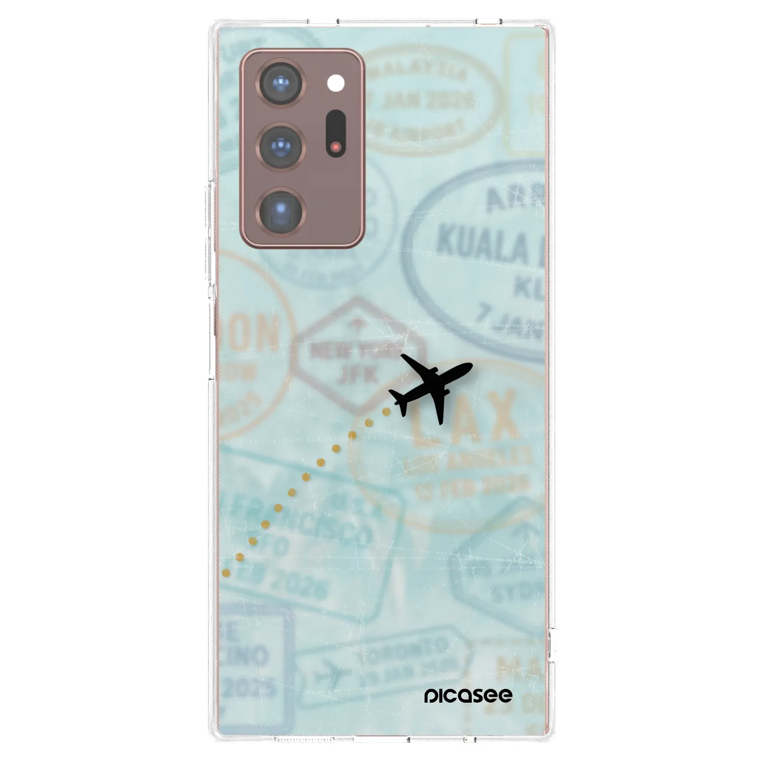 Picasee silikonowe przeźroczyste etui na Samsung Galaxy Note 20 Ultra - FLIGHT PATH