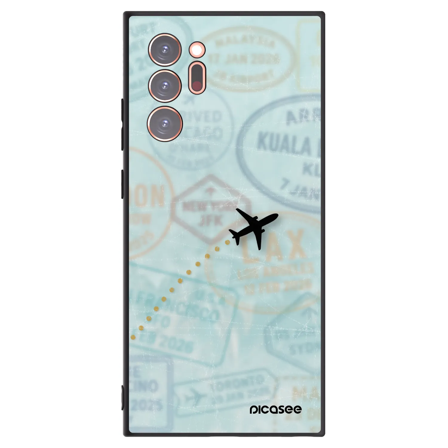 Picasee silikonowe czarne etui na Samsung Galaxy Note 20 Ultra - FLIGHT PATH
