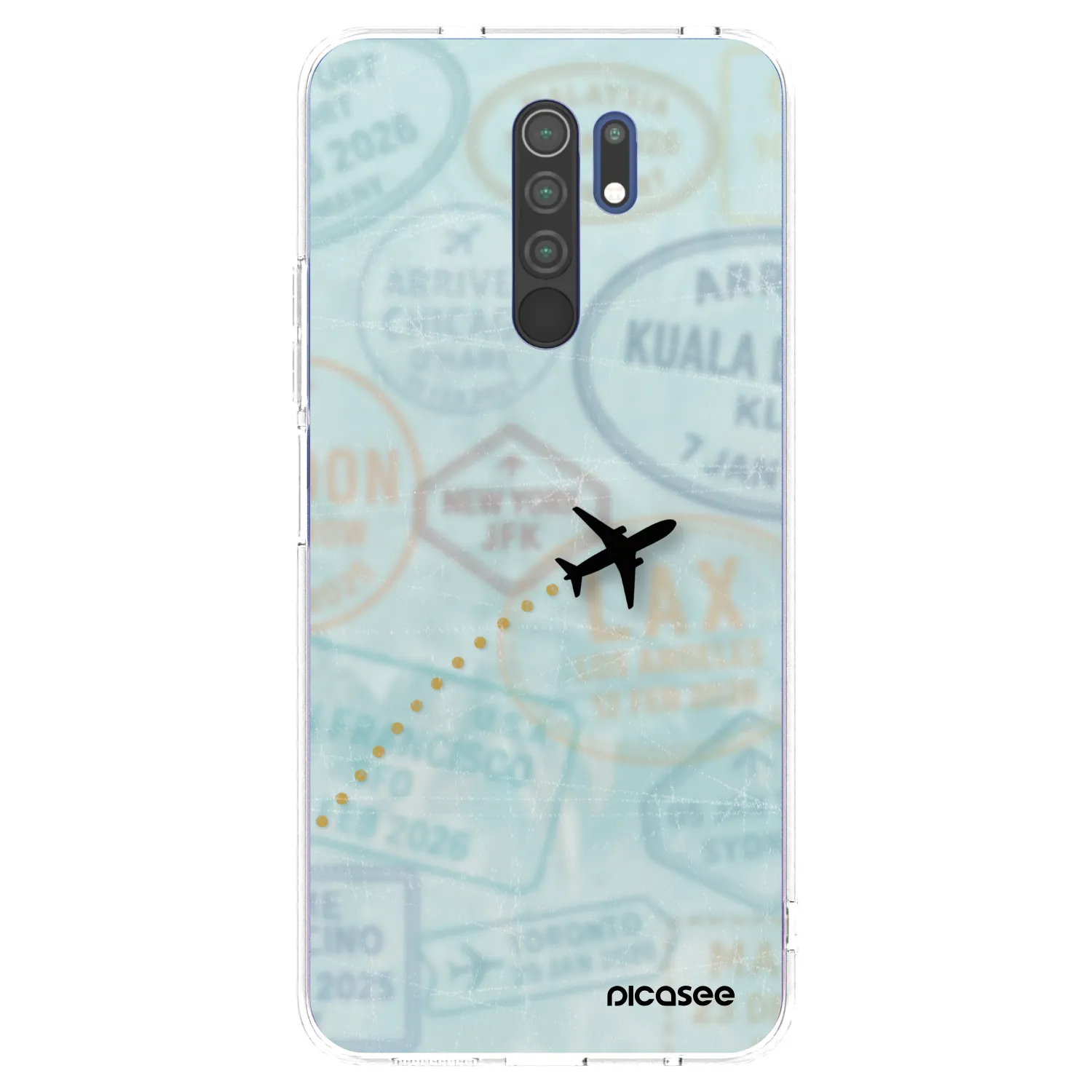 Picasee silikonowe przeźroczyste etui na Xiaomi Redmi 9 - FLIGHT PATH