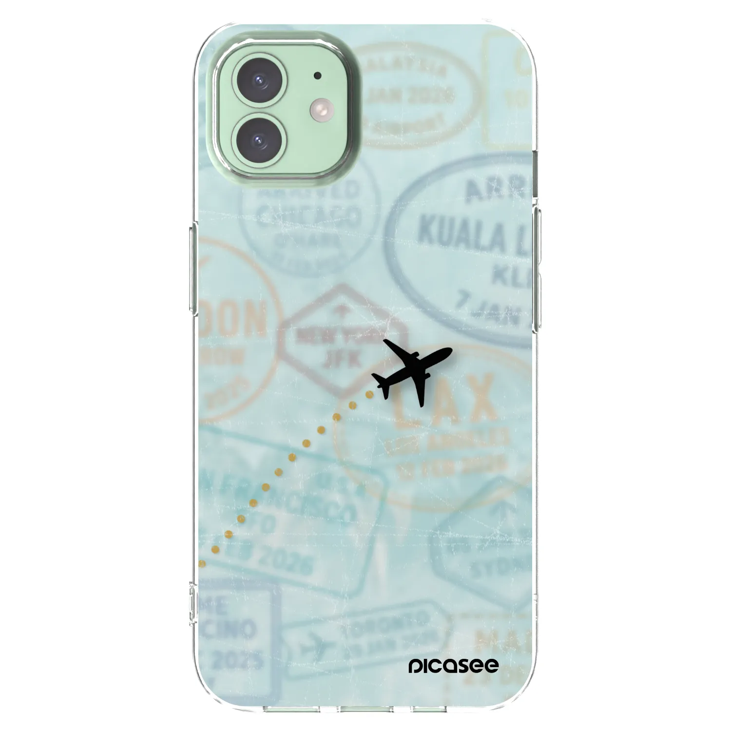 Picasee silikonowe przeźroczyste etui na Apple iPhone 12 - FLIGHT PATH