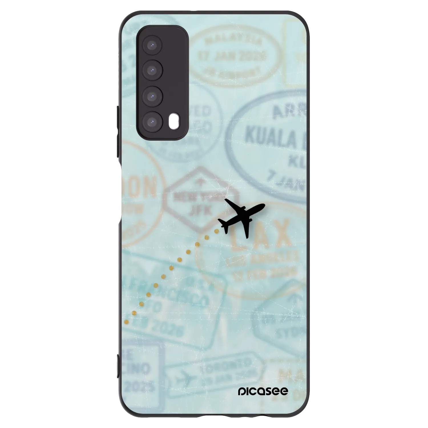Picasee silikonowe czarne etui na Huawei P Smart 2021 - FLIGHT PATH