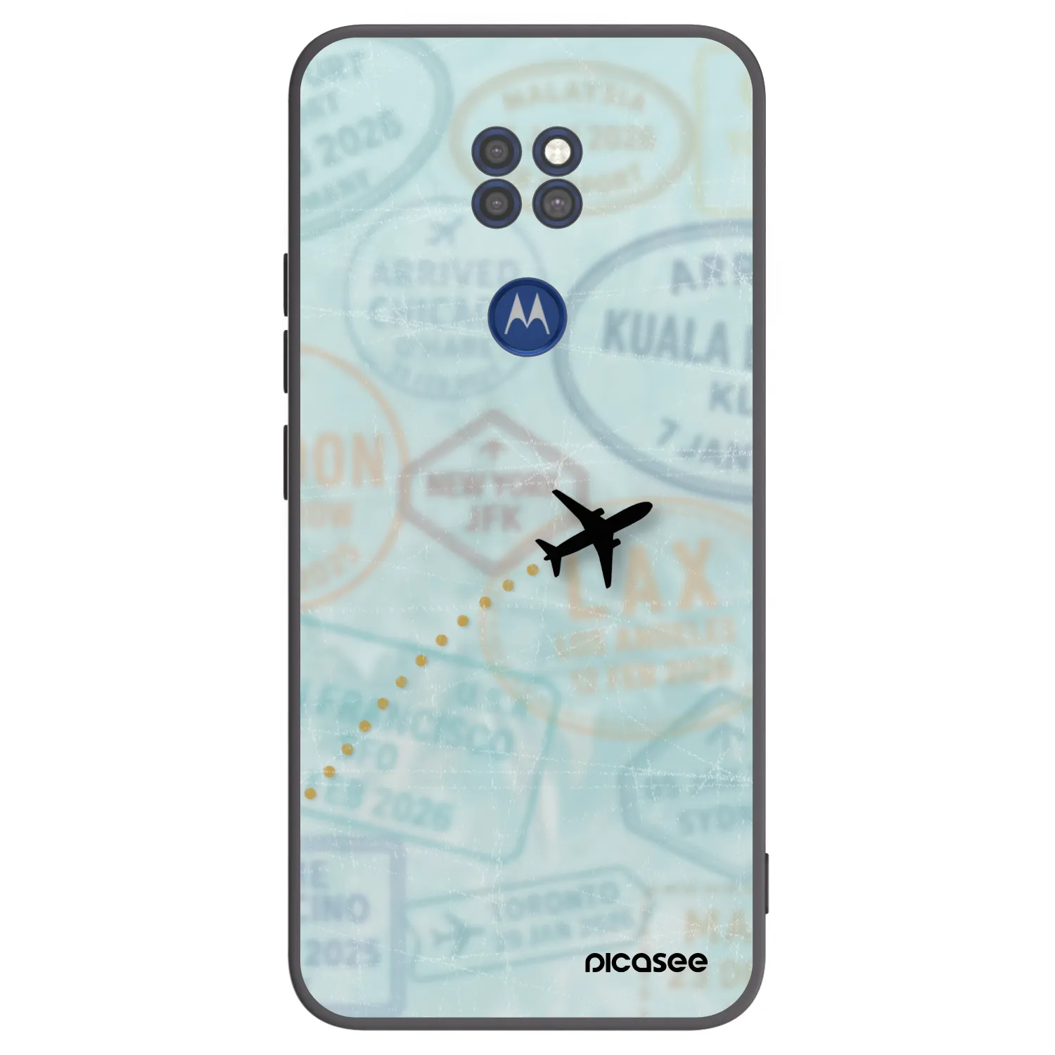 Picasee silikonowe czarne etui na Motorola Moto G9 Play - FLIGHT PATH