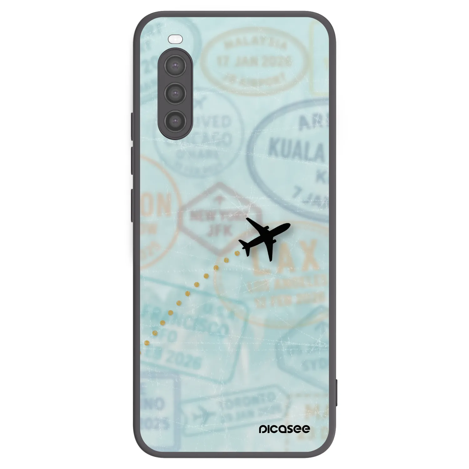 Picasee silikonowe czarne etui na Sony Xperia 10 II - FLIGHT PATH