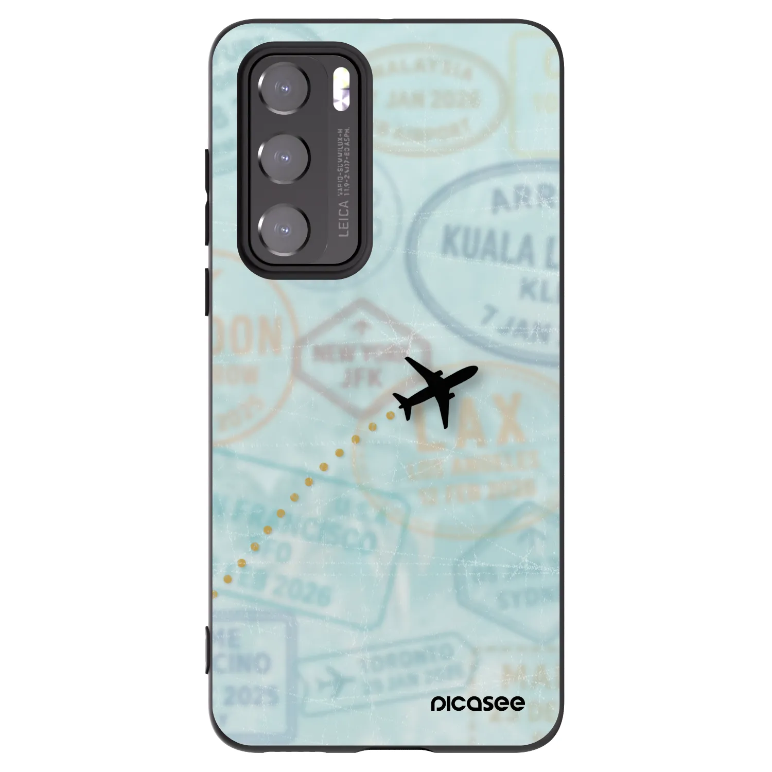 Picasee silikonowe czarne etui na Huawei P40 - FLIGHT PATH