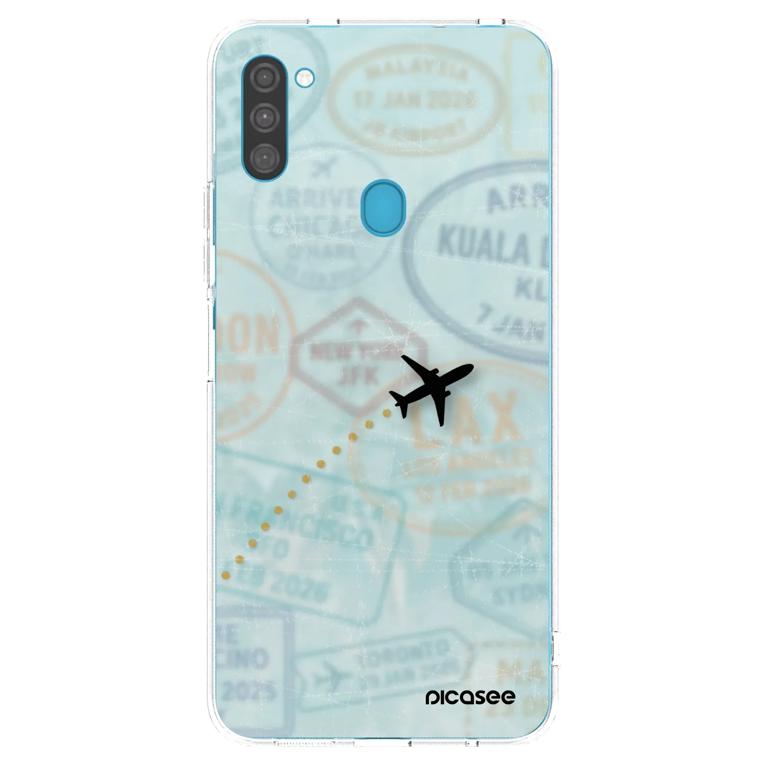 Picasee silikonowe przeźroczyste etui na Samsung Galaxy M11 - FLIGHT PATH