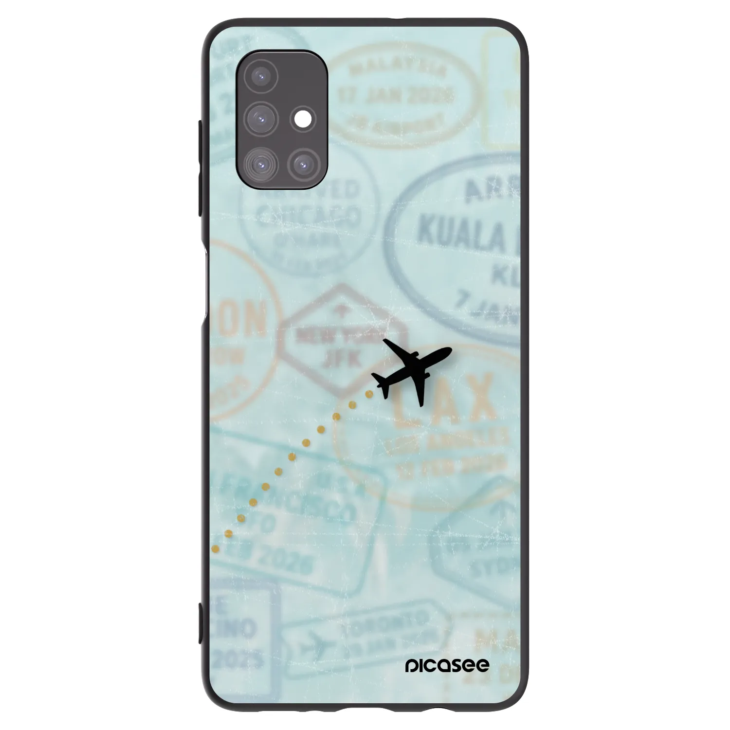 Picasee silikonowe czarne etui na Samsung Galaxy M51 M515F - FLIGHT PATH