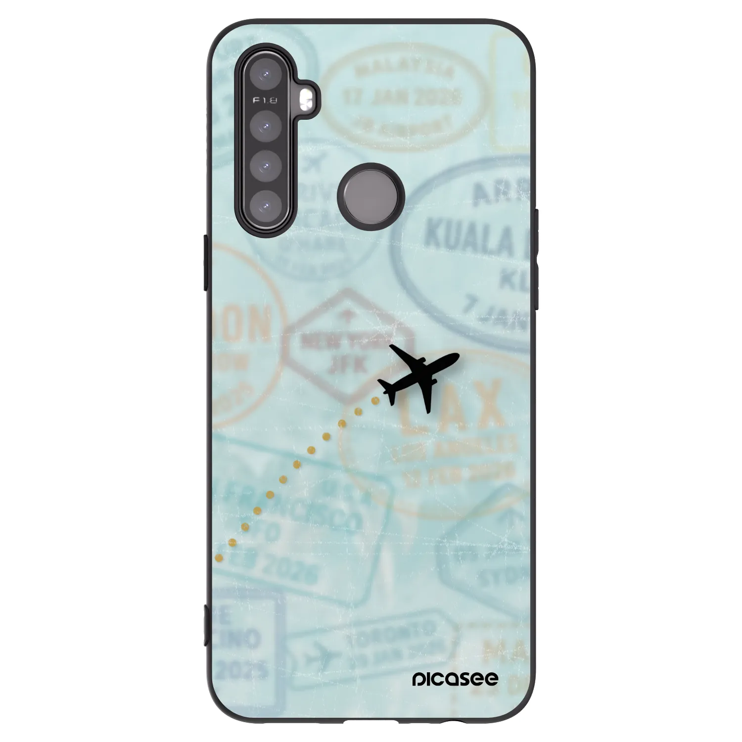 Picasee silikonowe czarne etui na Realme 6i - FLIGHT PATH