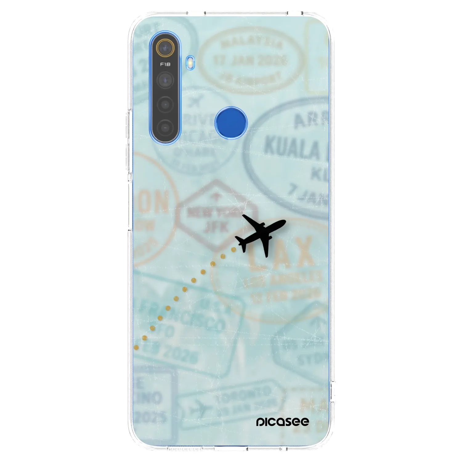 Picasee silikonowe przeźroczyste etui na Realme 5 - FLIGHT PATH