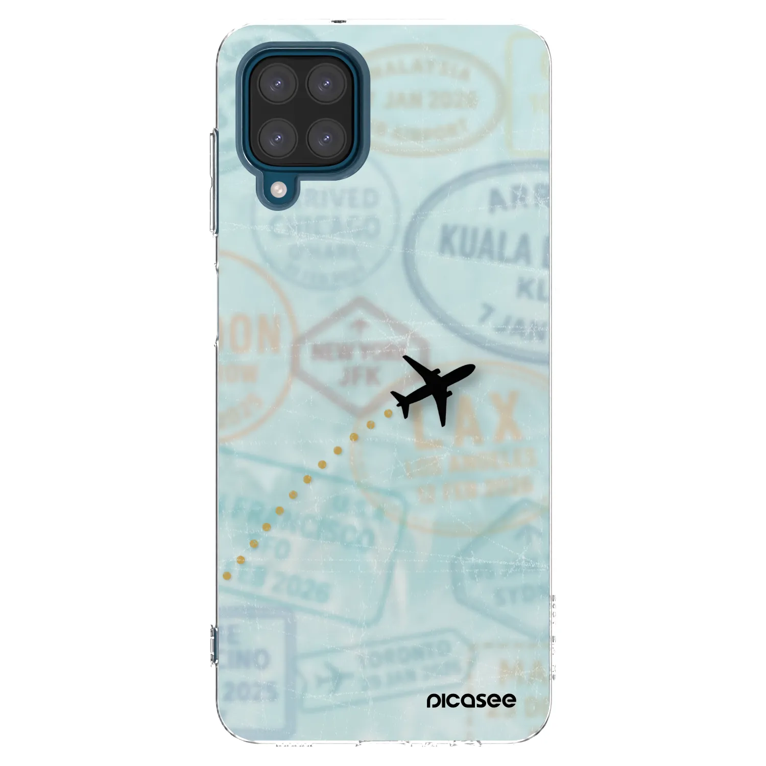 Picasee silikonowe przeźroczyste etui na Samsung Galaxy A12 A125F - FLIGHT PATH