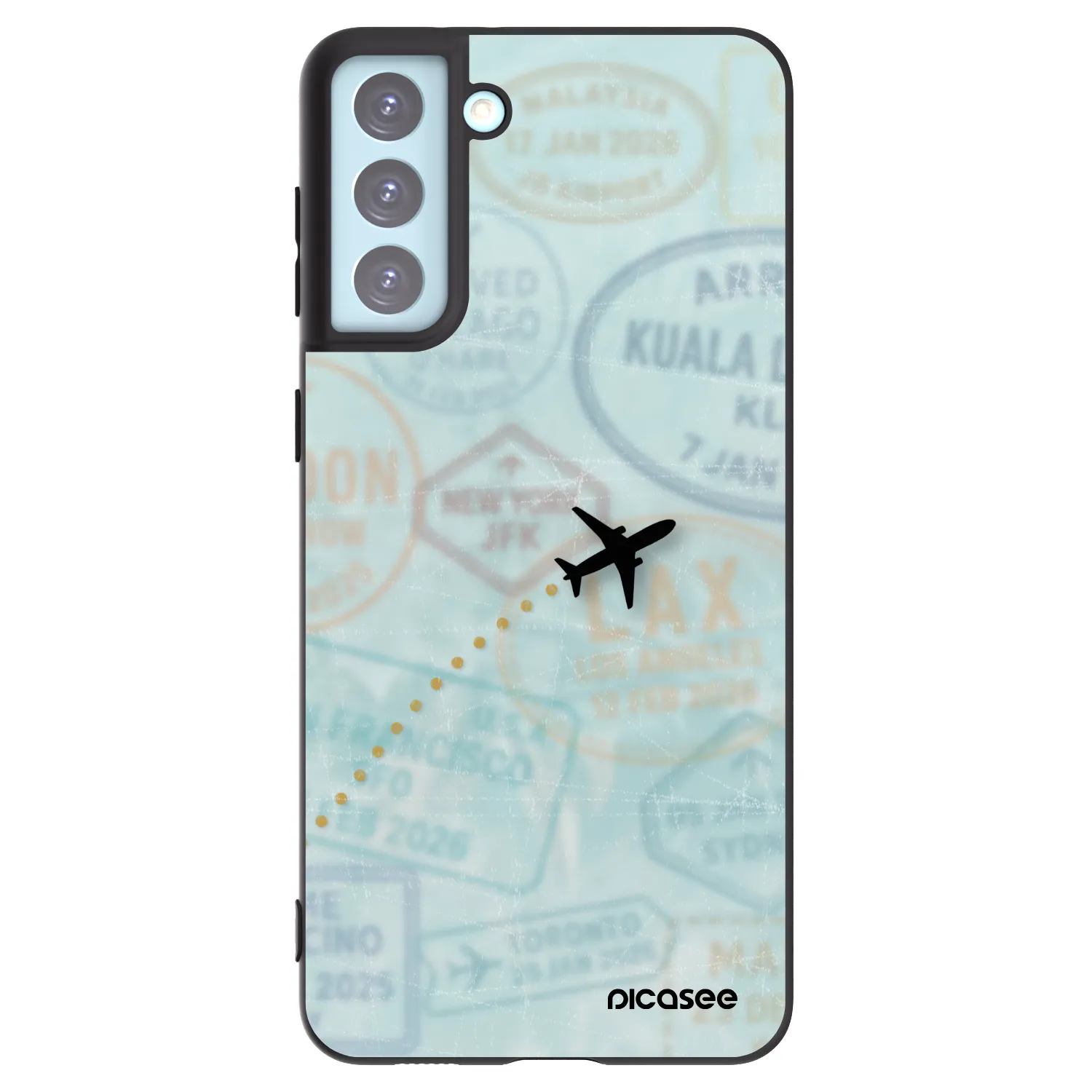 Picasee silikonowe czarne etui na Samsung Galaxy S21+ 5G G996F - FLIGHT PATH