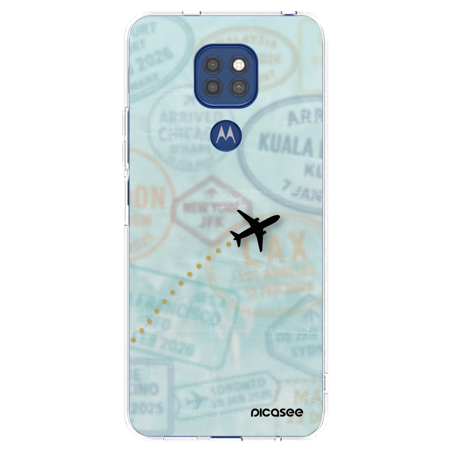 Picasee silikonowe przeźroczyste etui na Motorola Moto G9 Play - FLIGHT PATH