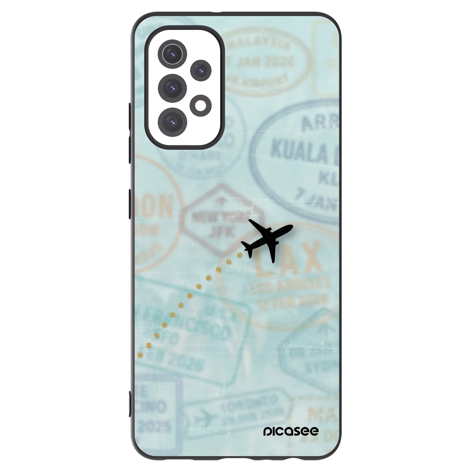 Picasee silikonowe czarne etui na Samsung Galaxy A32 5G A326B - FLIGHT PATH