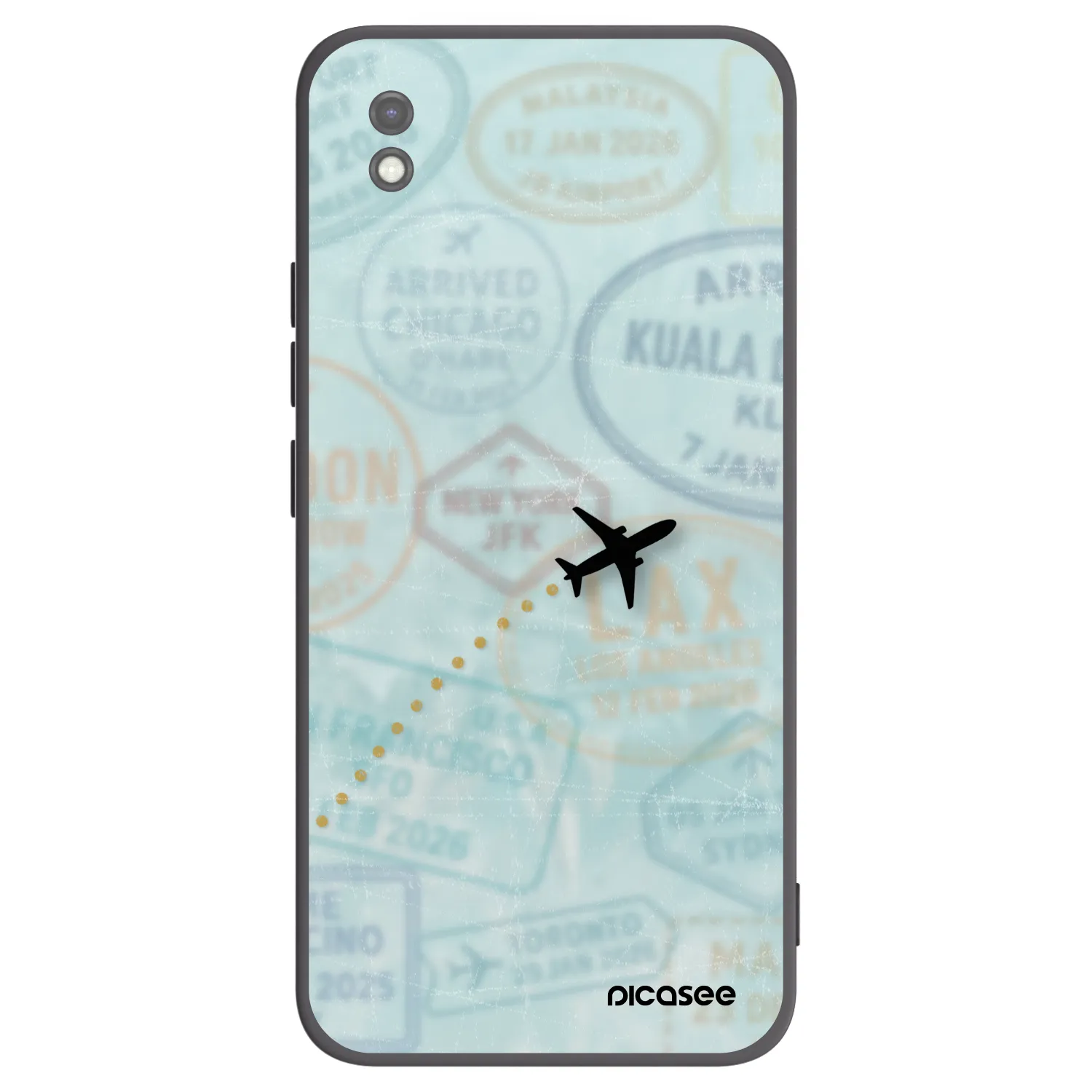 Picasee silikonowe czarne etui na Xiaomi Redmi 9AT - FLIGHT PATH