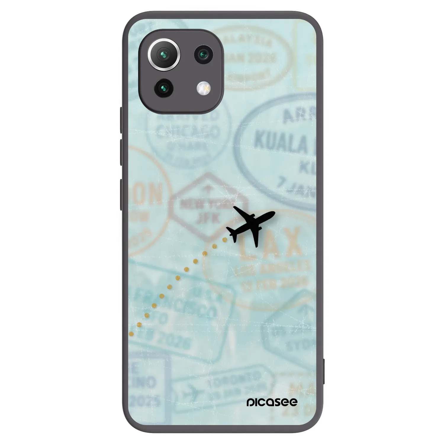 Picasee silikonowe czarne etui na Xiaomi Mi 11 Lite - FLIGHT PATH