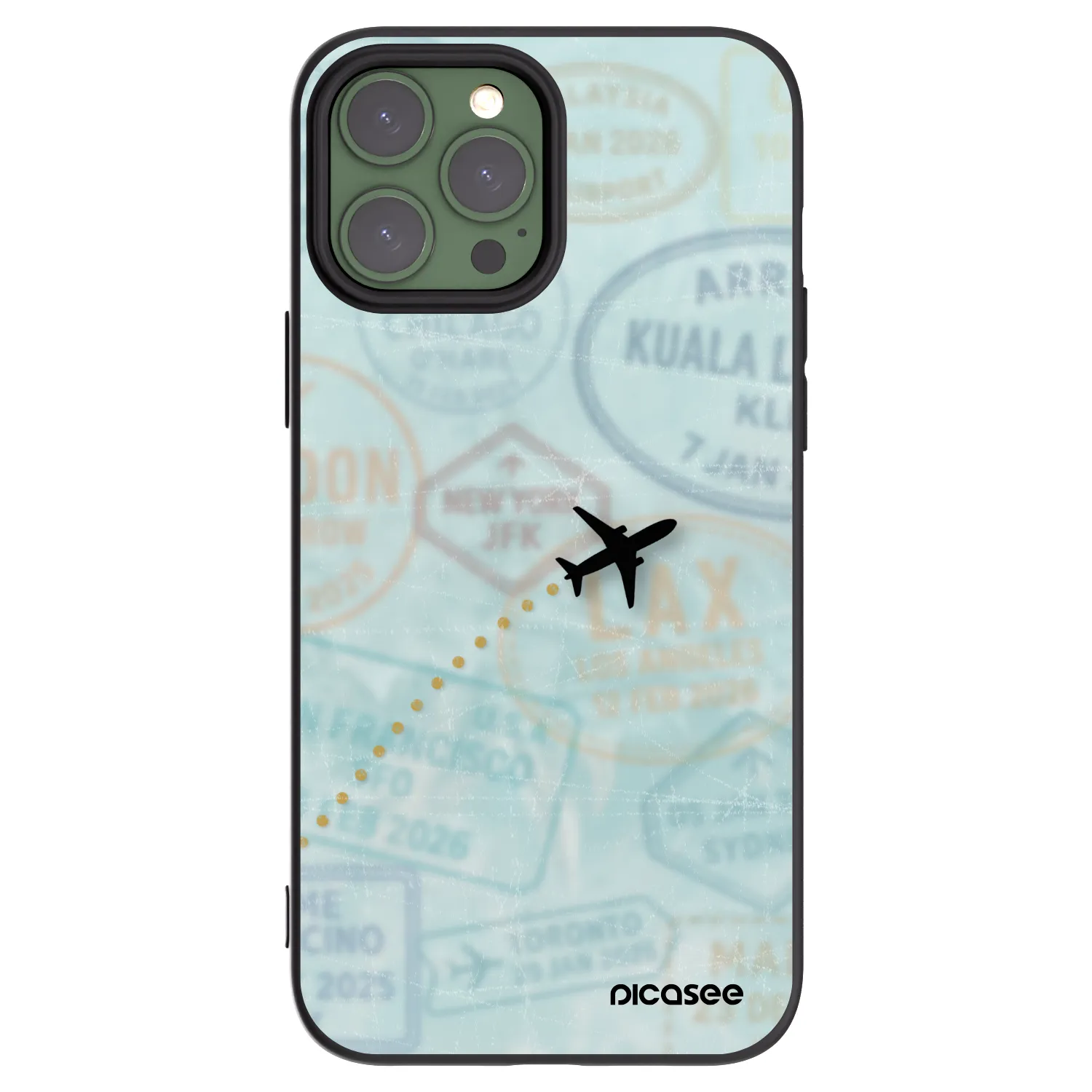 Picasee silikonowe czarne etui na Apple iPhone 13 Pro Max - FLIGHT PATH