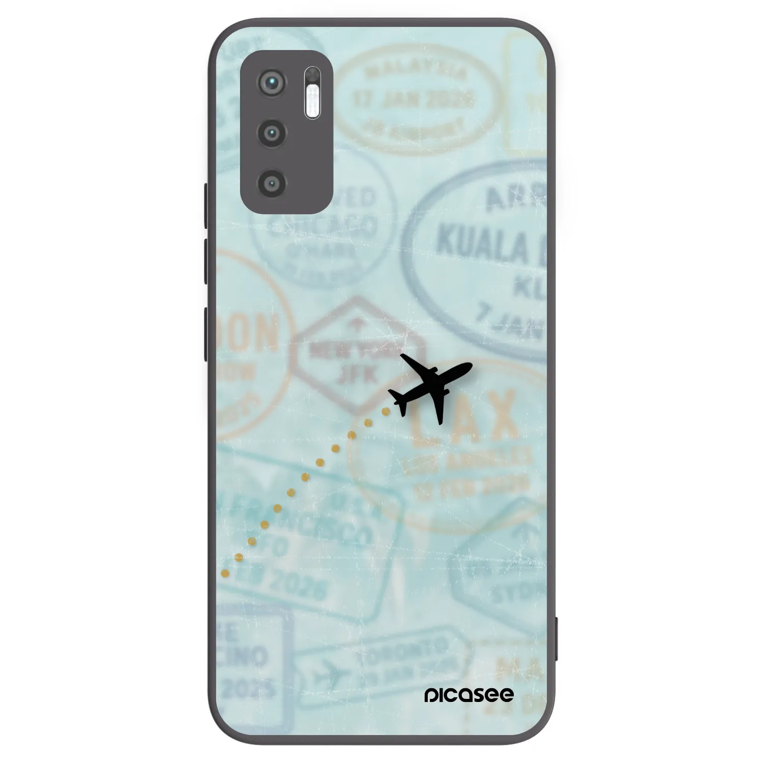 Picasee silikonowe czarne etui na Xiaomi Redmi Note 10 5G - FLIGHT PATH