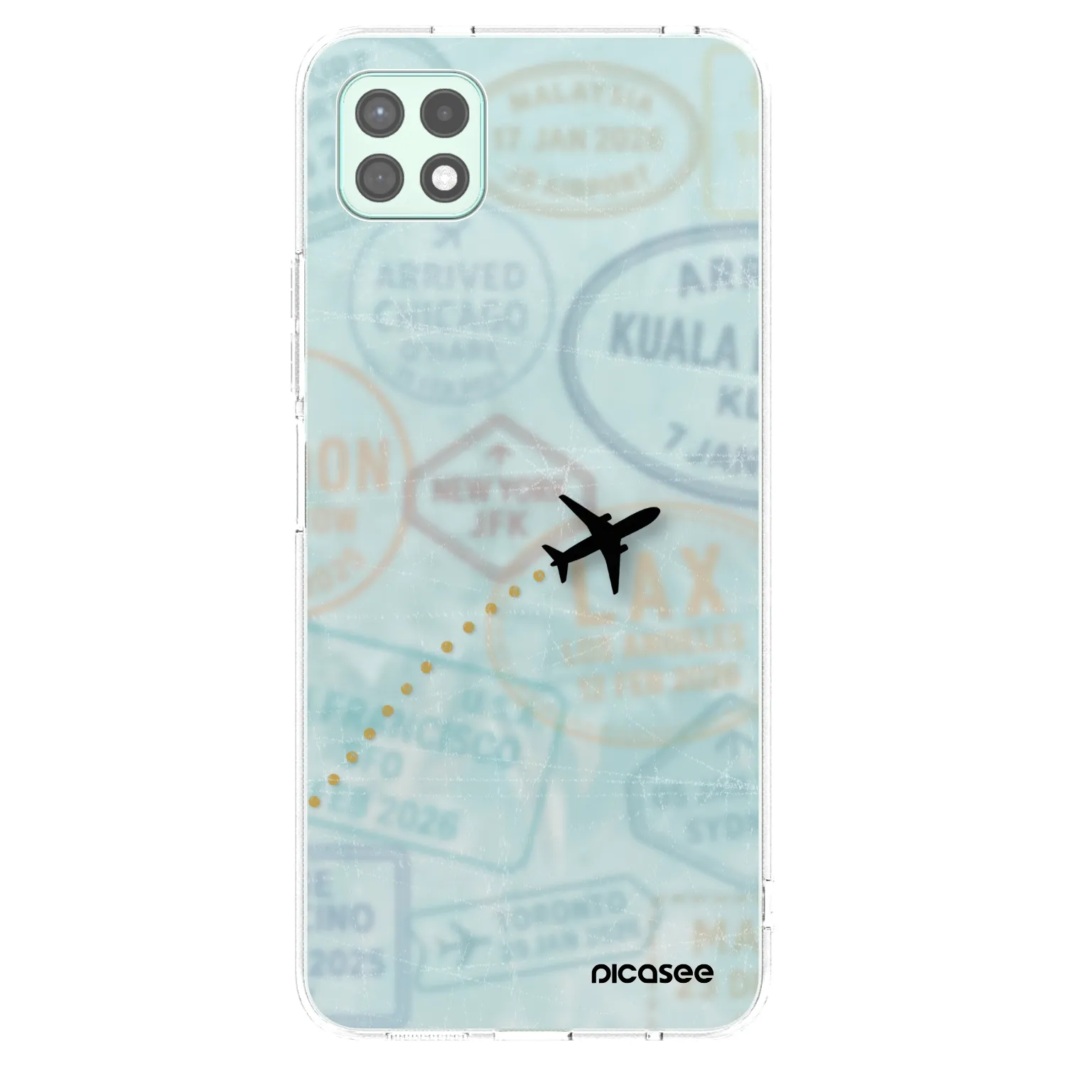 Picasee silikonowe przeźroczyste etui na Samsung Galaxy A22 A226B 5G - FLIGHT PATH