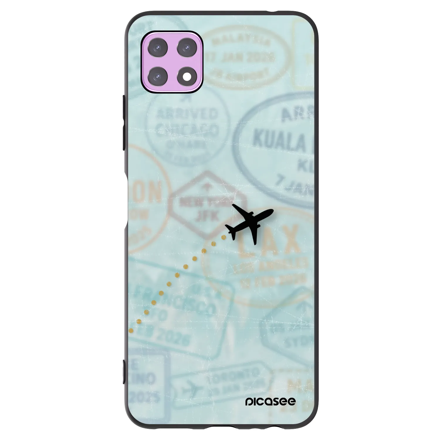 Picasee silikonowe czarne etui na Samsung Galaxy A22 A226B 5G - FLIGHT PATH