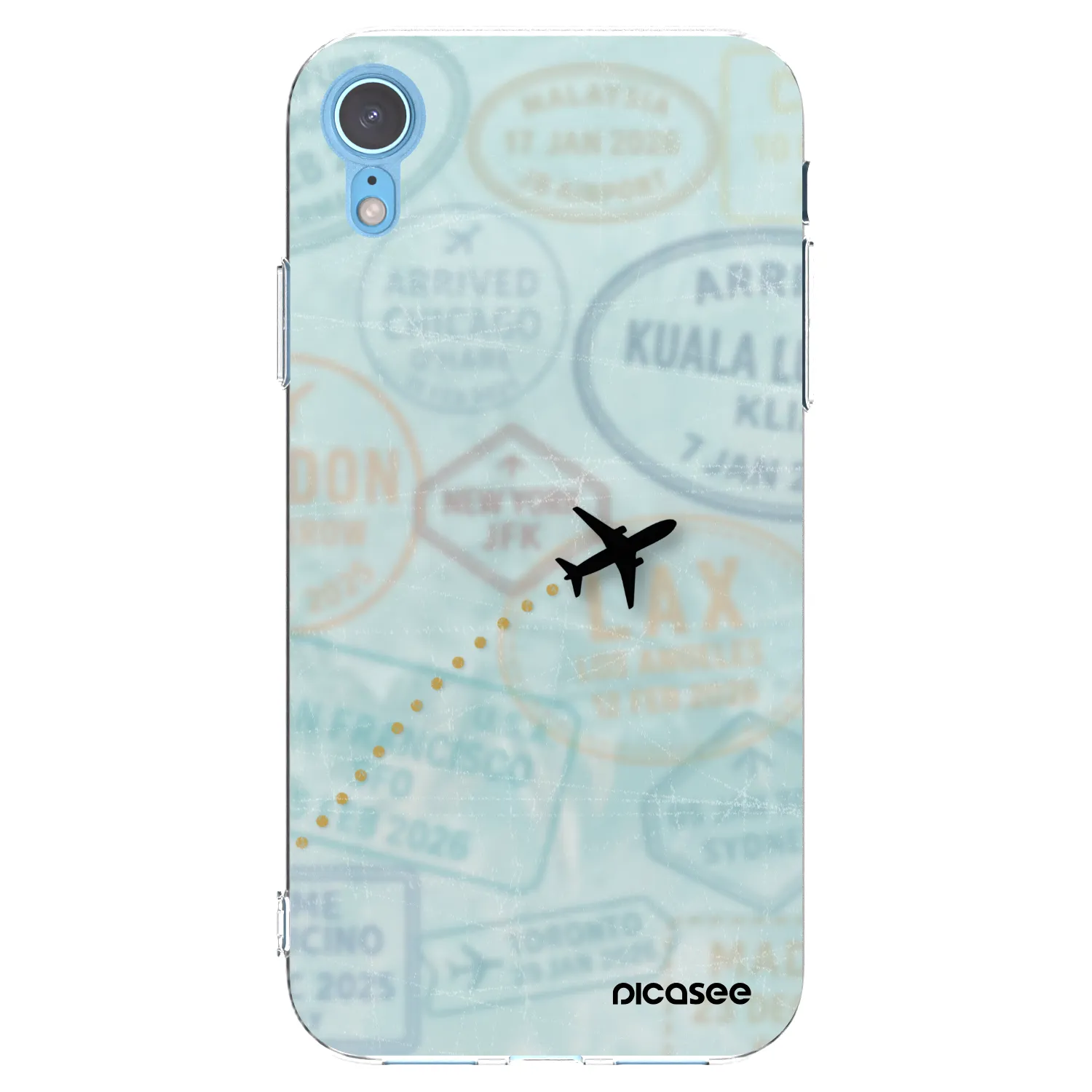 Picasee silikonowe przeźroczyste etui na Apple iPhone XR - FLIGHT PATH