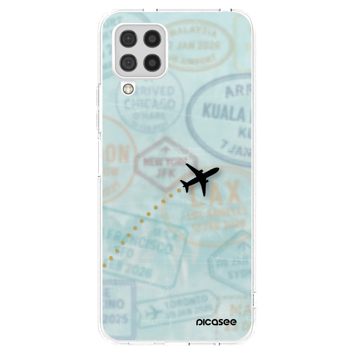 Picasee silikonowe przeźroczyste etui na Samsung Galaxy A22 A225F 4G - FLIGHT PATH