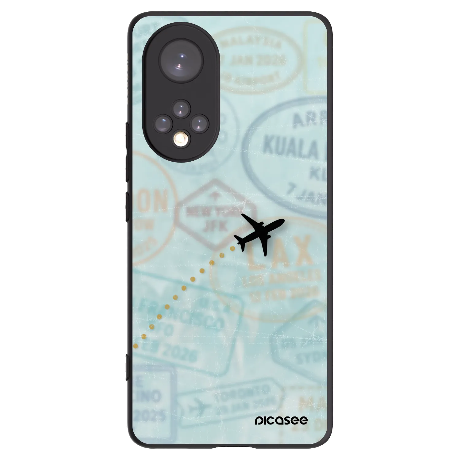Picasee silikonowe czarne etui na Huawei Nova 9 - FLIGHT PATH