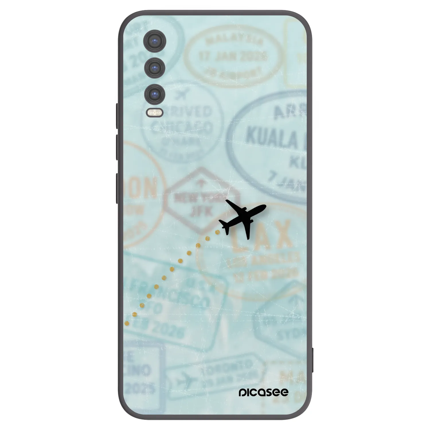 Picasee silikonowe czarne etui na Vivo Y20s - FLIGHT PATH