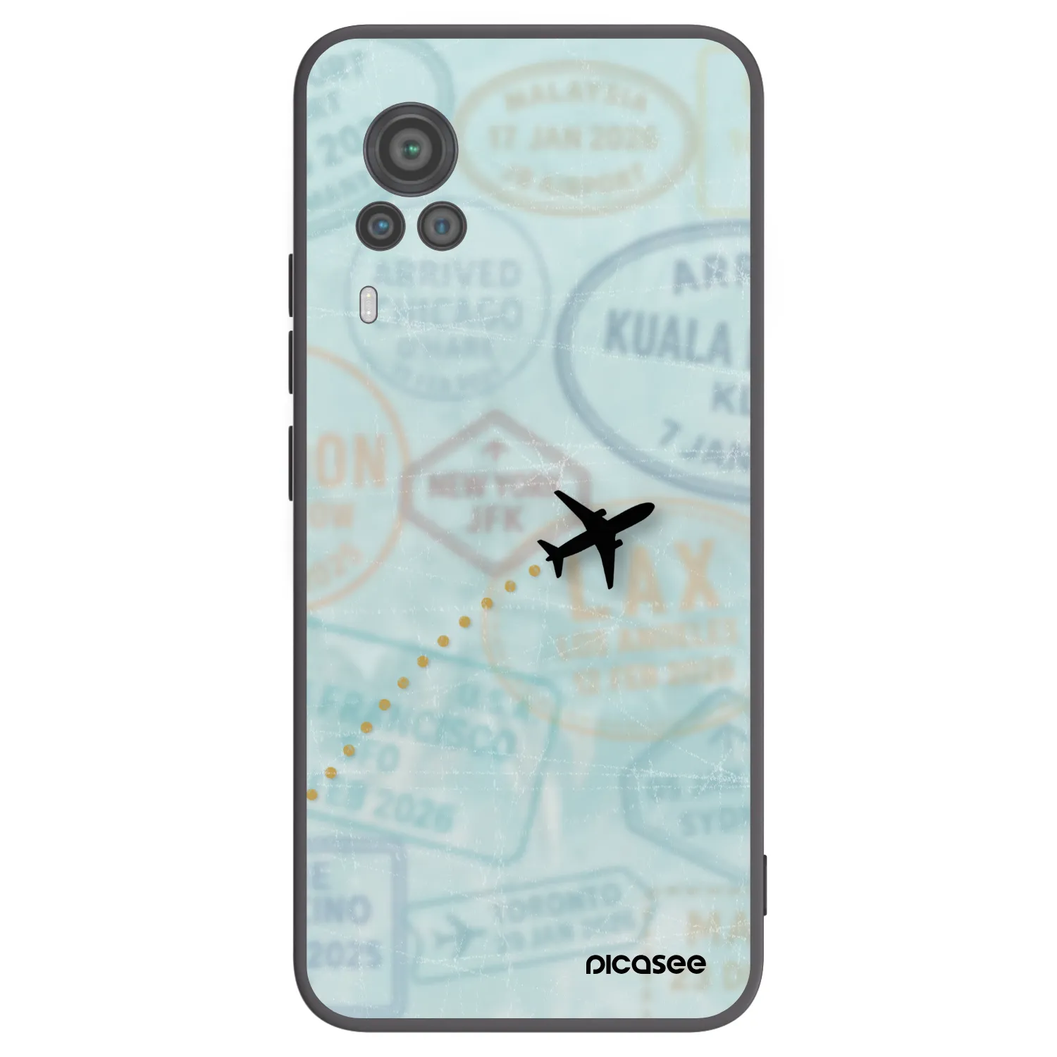 Picasee silikonowe czarne etui na Vivo X60 Pro 5G - FLIGHT PATH