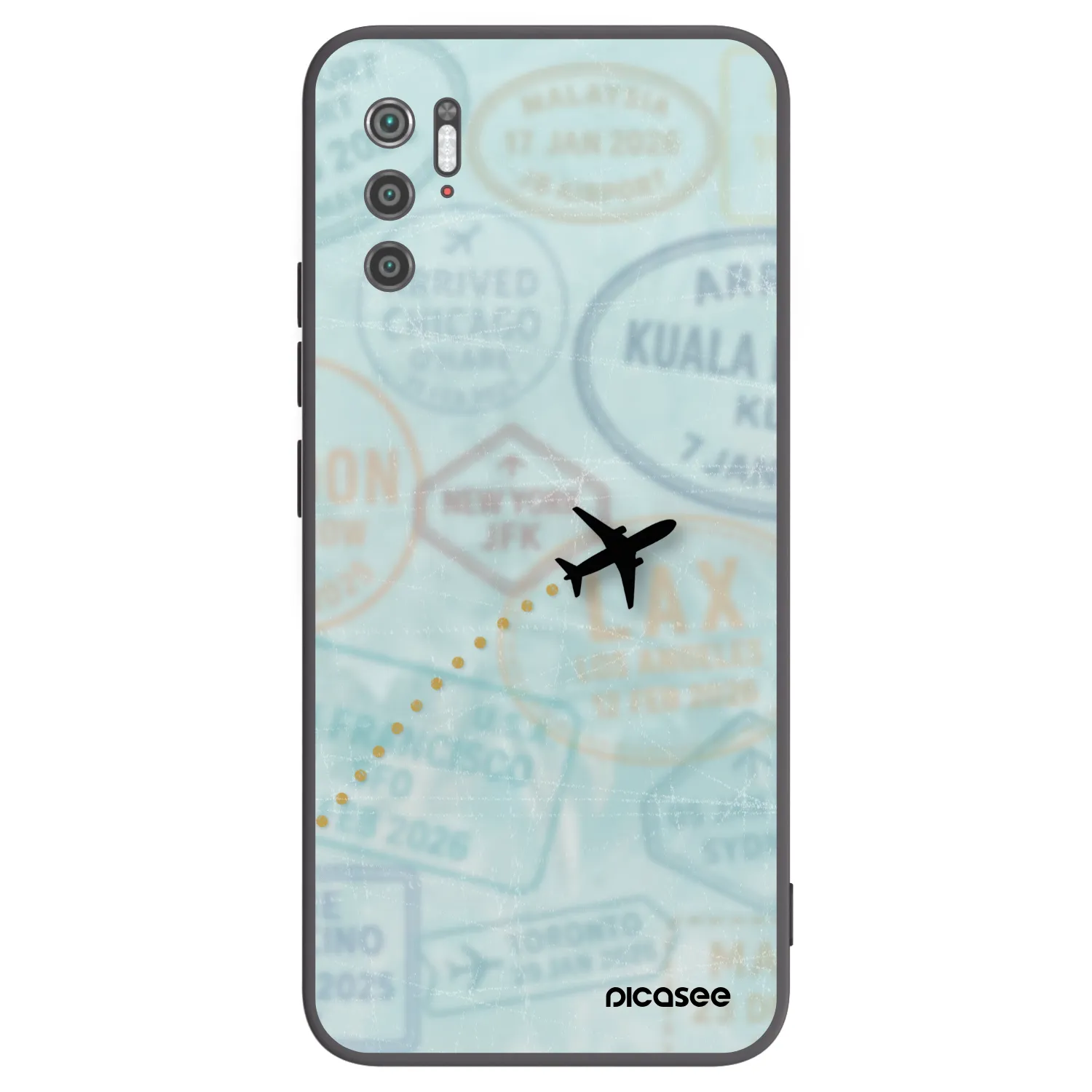 Picasee silikonowe czarne etui na Xiaomi Poco M3 Pro 5G - FLIGHT PATH