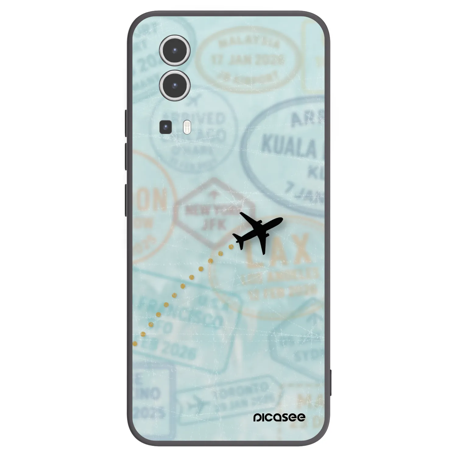 Picasee silikonowe czarne etui na Vivo Y72 5G - FLIGHT PATH