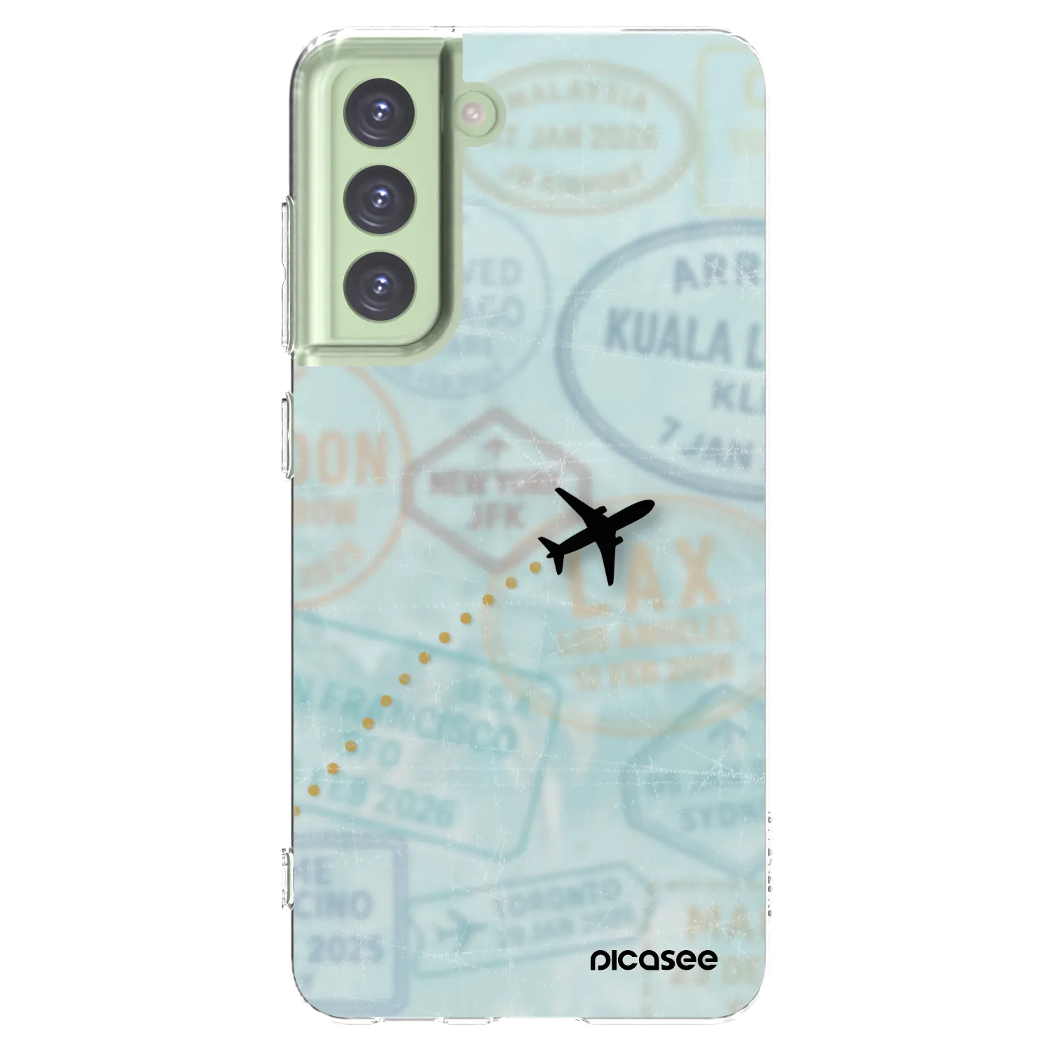 Picasee silikonowe przeźroczyste etui na Samsung Galaxy S21 FE 5G - FLIGHT PATH
