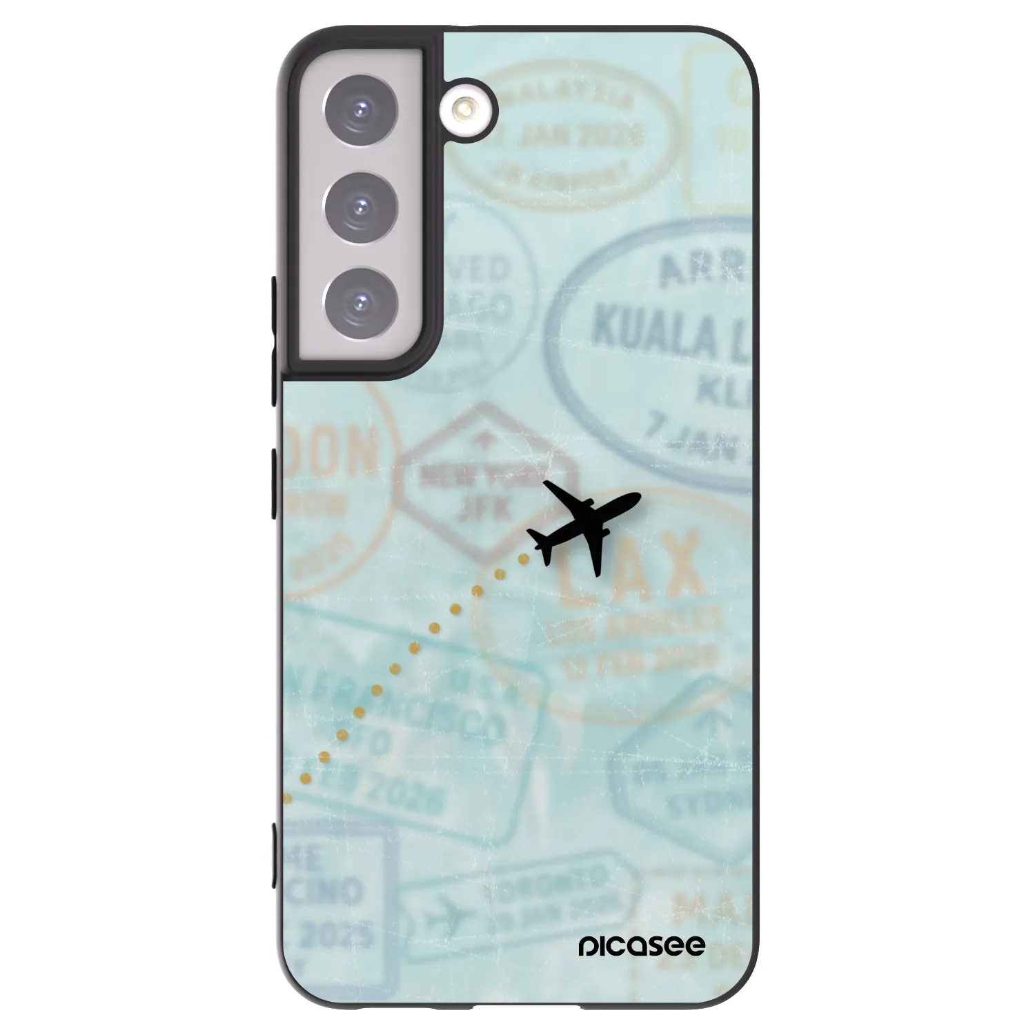 Picasee silikonowe czarne etui na Samsung Galaxy S22 5G - FLIGHT PATH