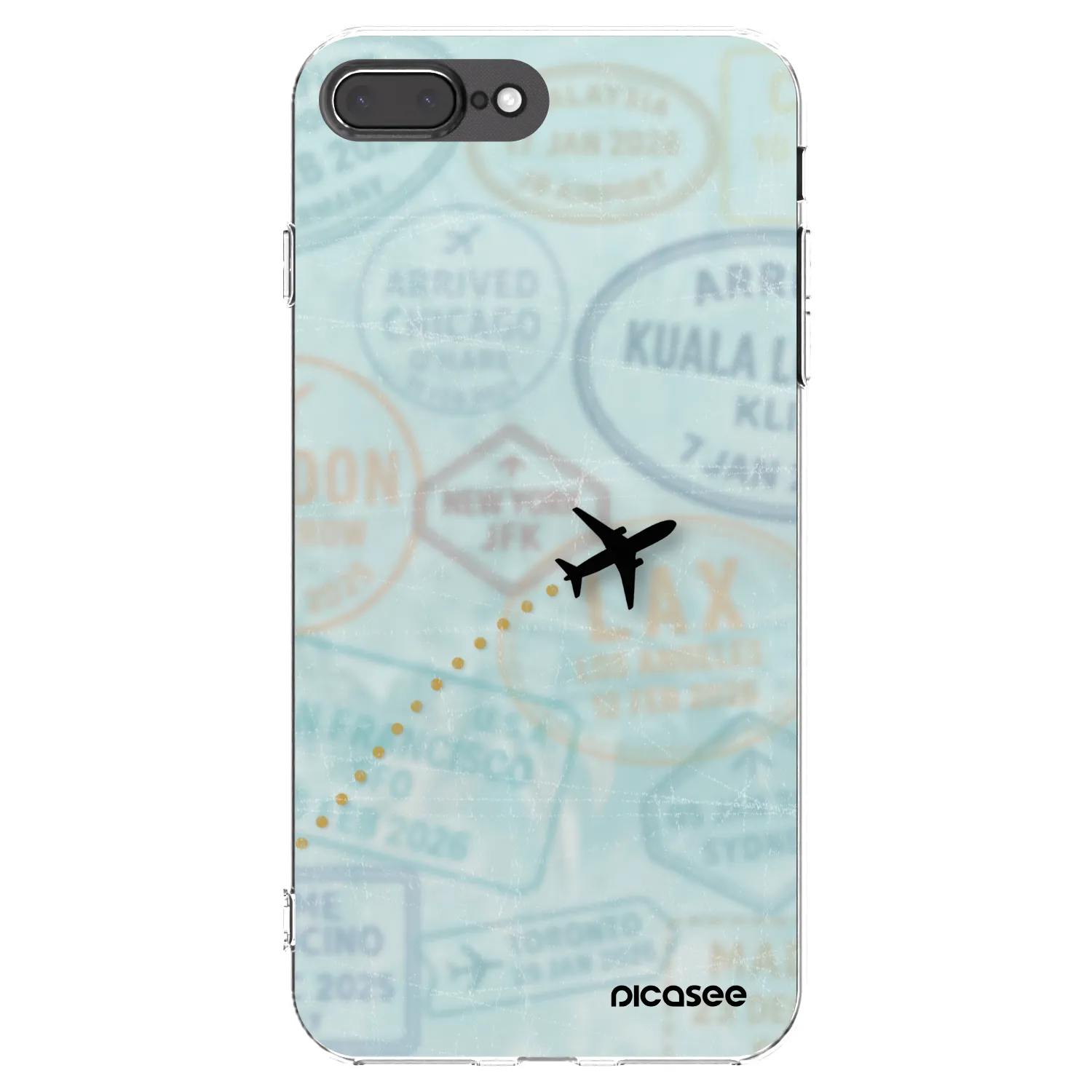 Picasee silikonowe przeźroczyste etui na Apple iPhone 7 Plus - FLIGHT PATH