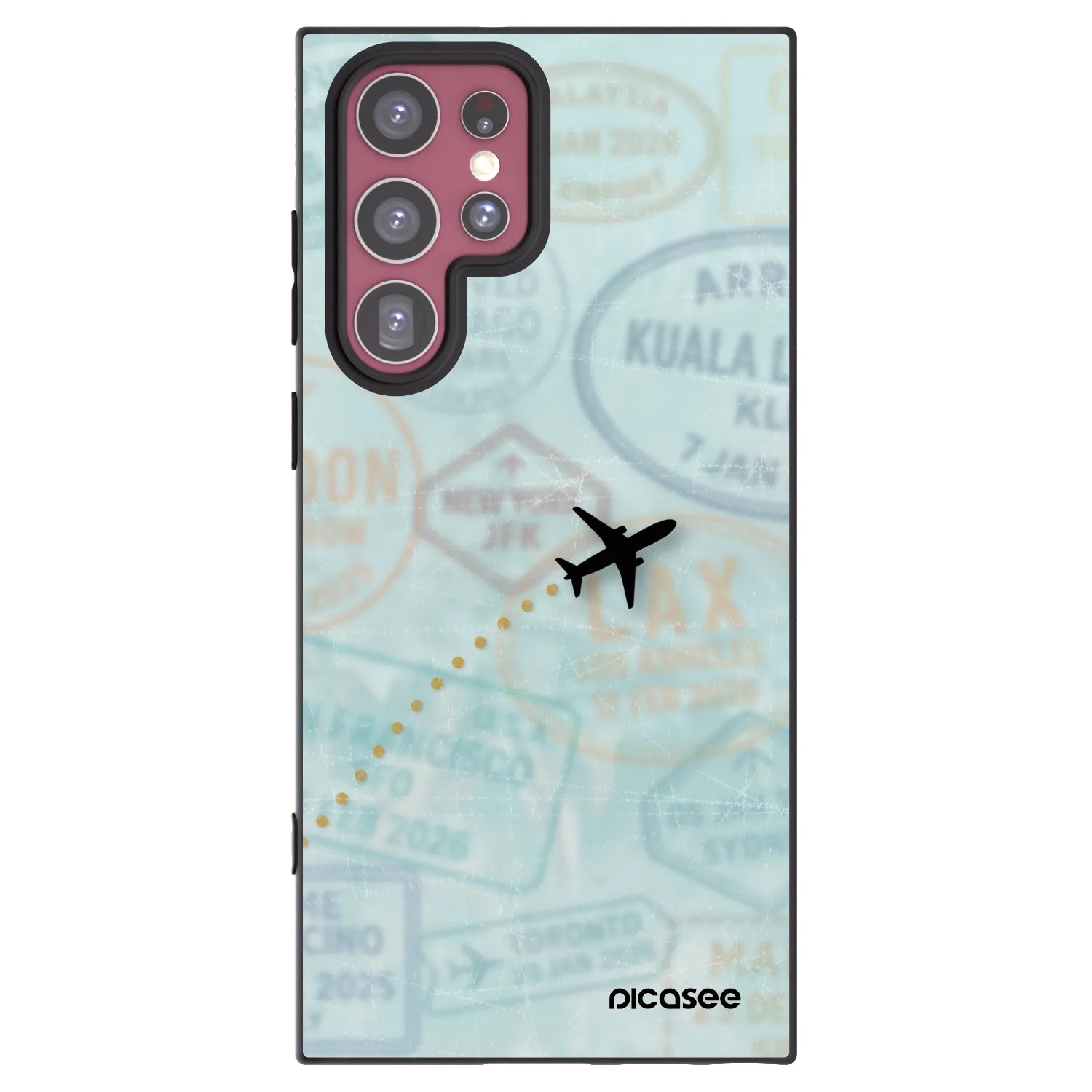 Picasee silikonowe czarne etui na Samsung Galaxy S22 Ultra 5G - FLIGHT PATH