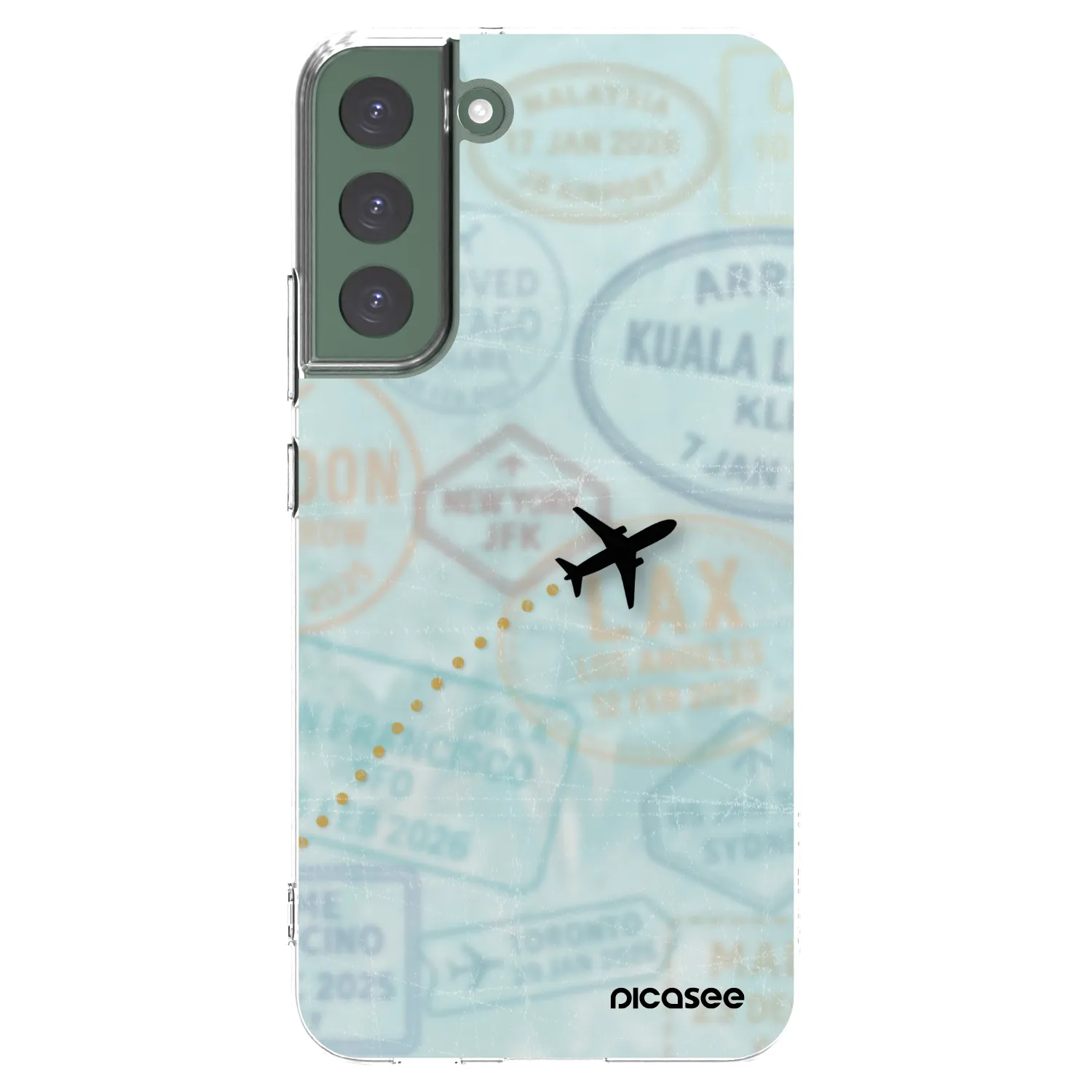 Picasee silikonowe przeźroczyste etui na Samsung Galaxy S22+ 5G - FLIGHT PATH