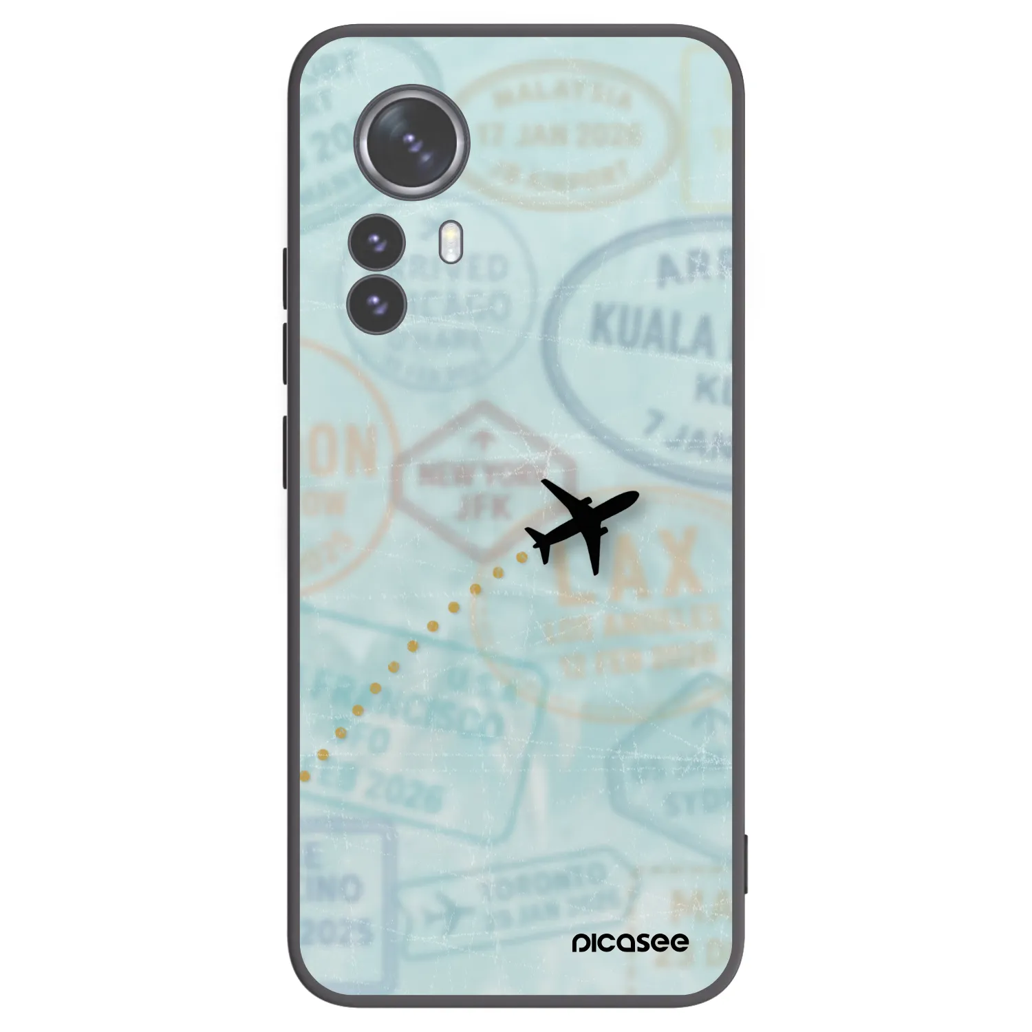 Picasee silikonowe czarne etui na Xiaomi 12 Pro - FLIGHT PATH