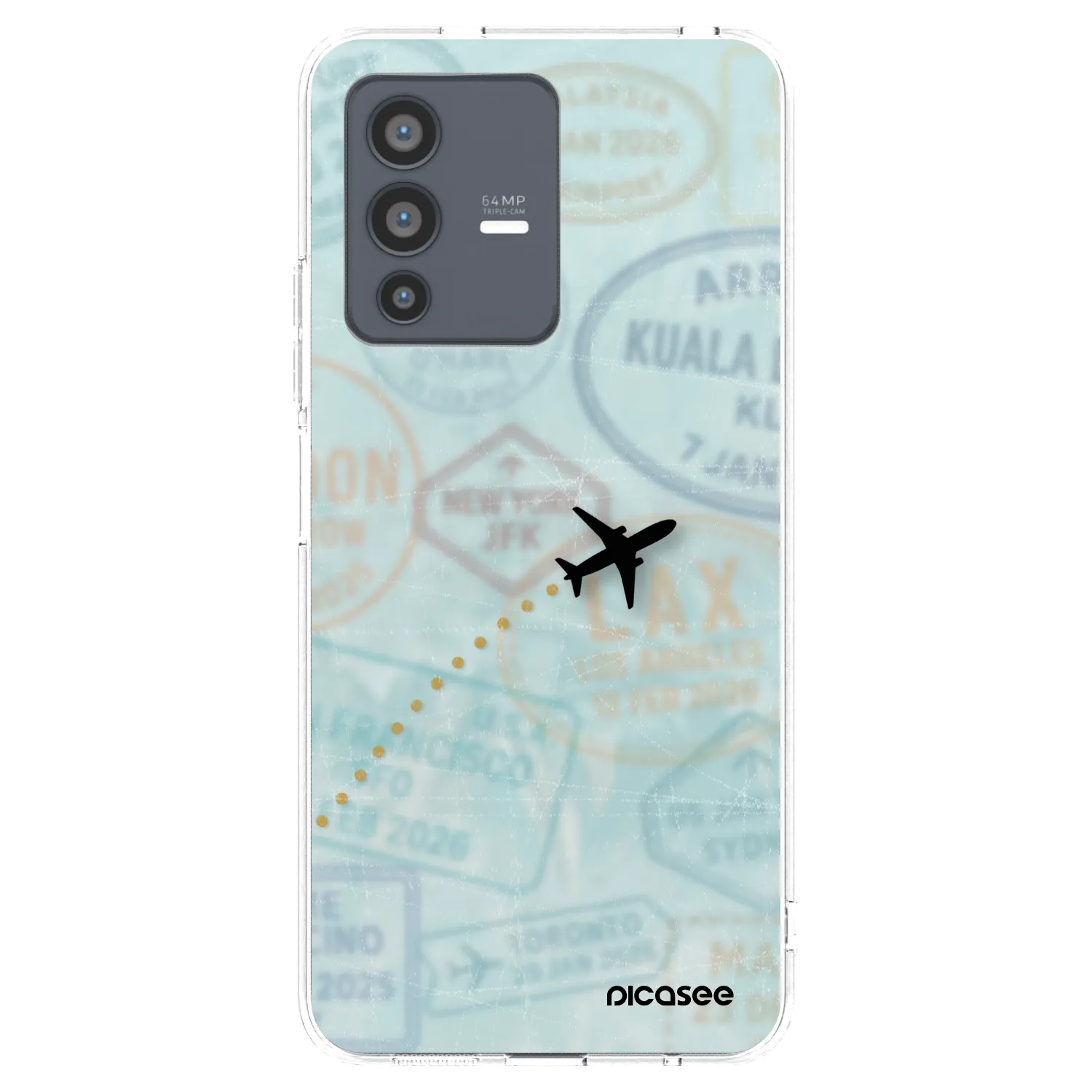 Picasee silikonowe przeźroczyste etui na Vivo V23 5G - FLIGHT PATH