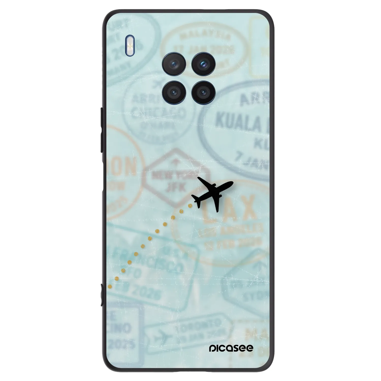Picasee silikonowe czarne etui na Honor 50 Lite - FLIGHT PATH