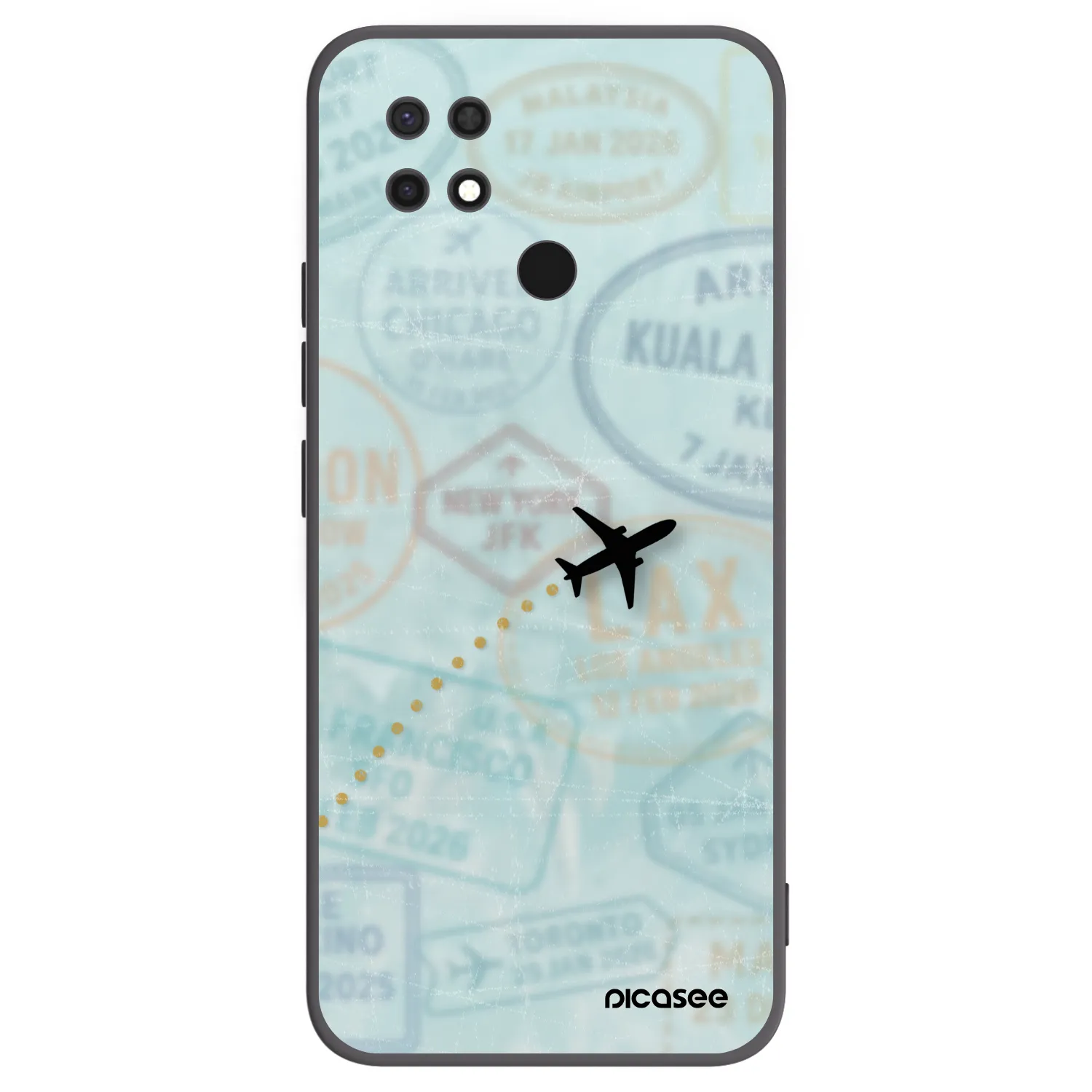 Picasee silikonowe czarne etui na Xiaomi Redmi 10C - FLIGHT PATH