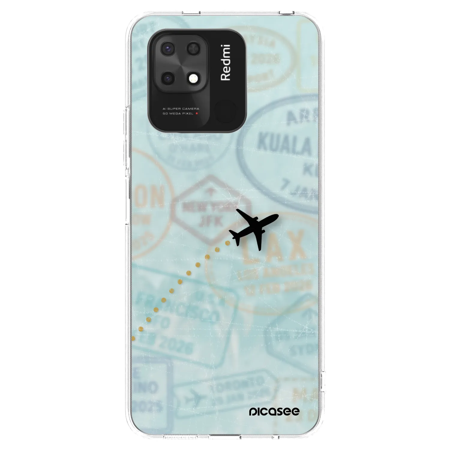 Picasee silikonowe przeźroczyste etui na Xiaomi Redmi 10C - FLIGHT PATH