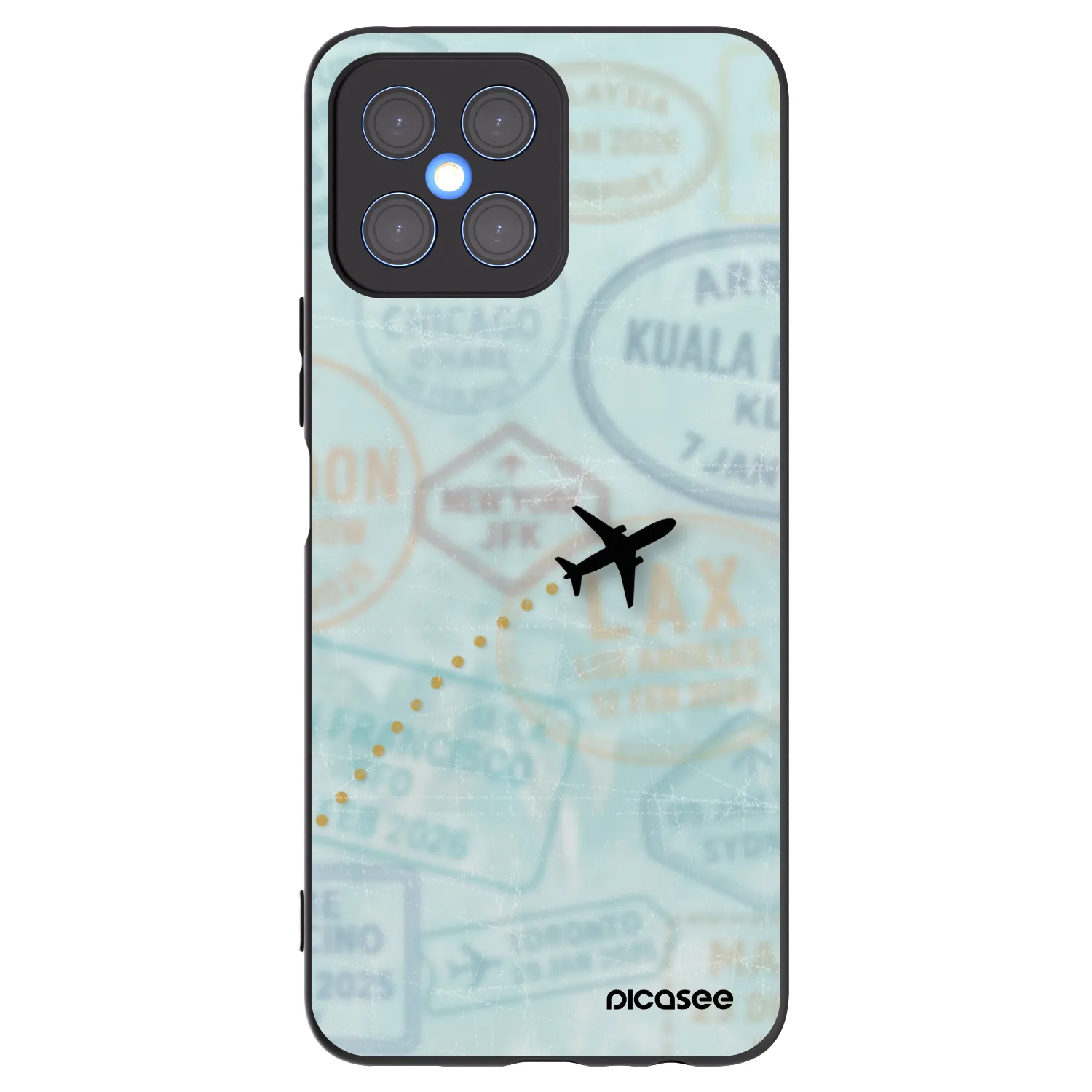Picasee silikonowe czarne etui na Honor X8 4G - FLIGHT PATH