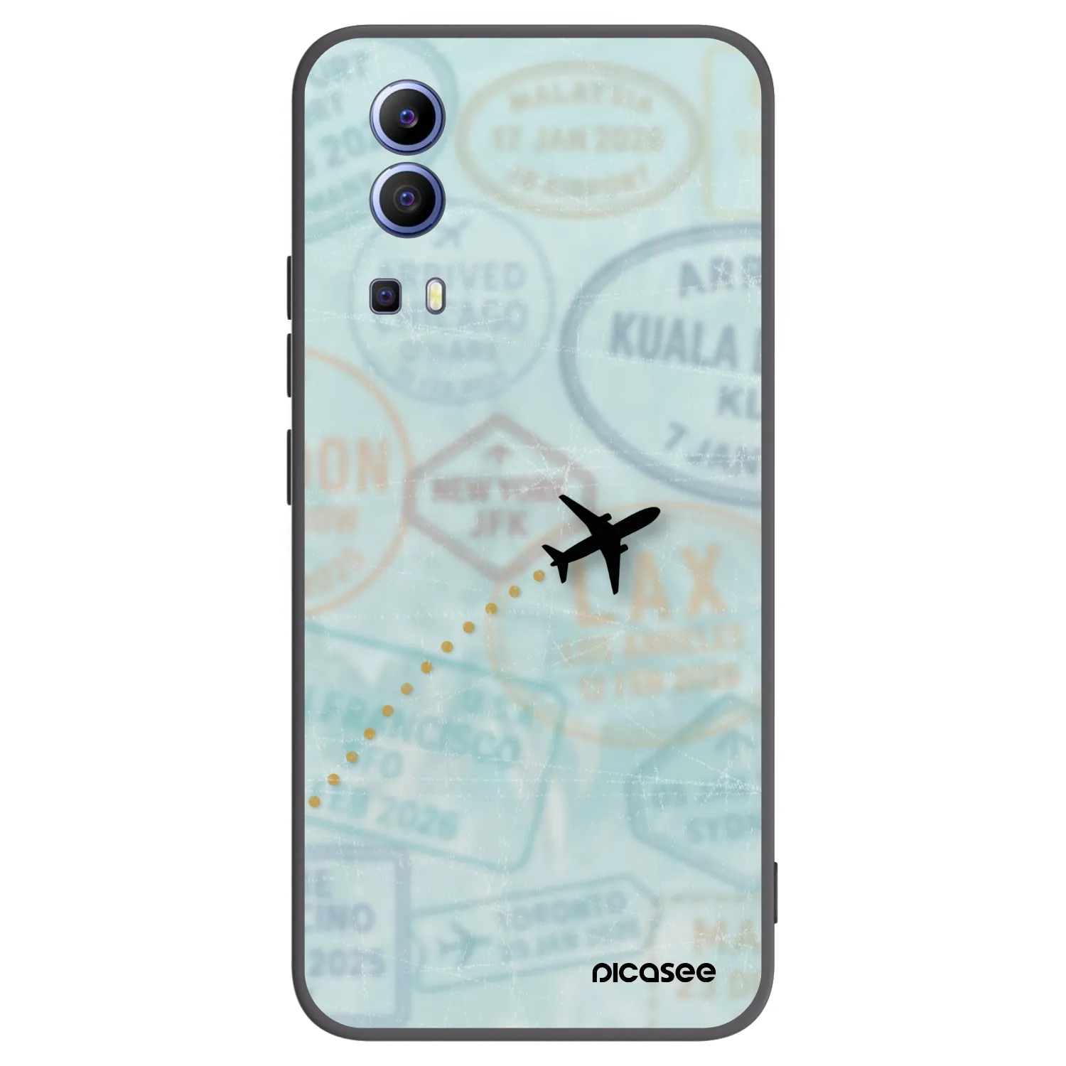 Picasee silikonowe czarne etui na Vivo Y52 5G - FLIGHT PATH