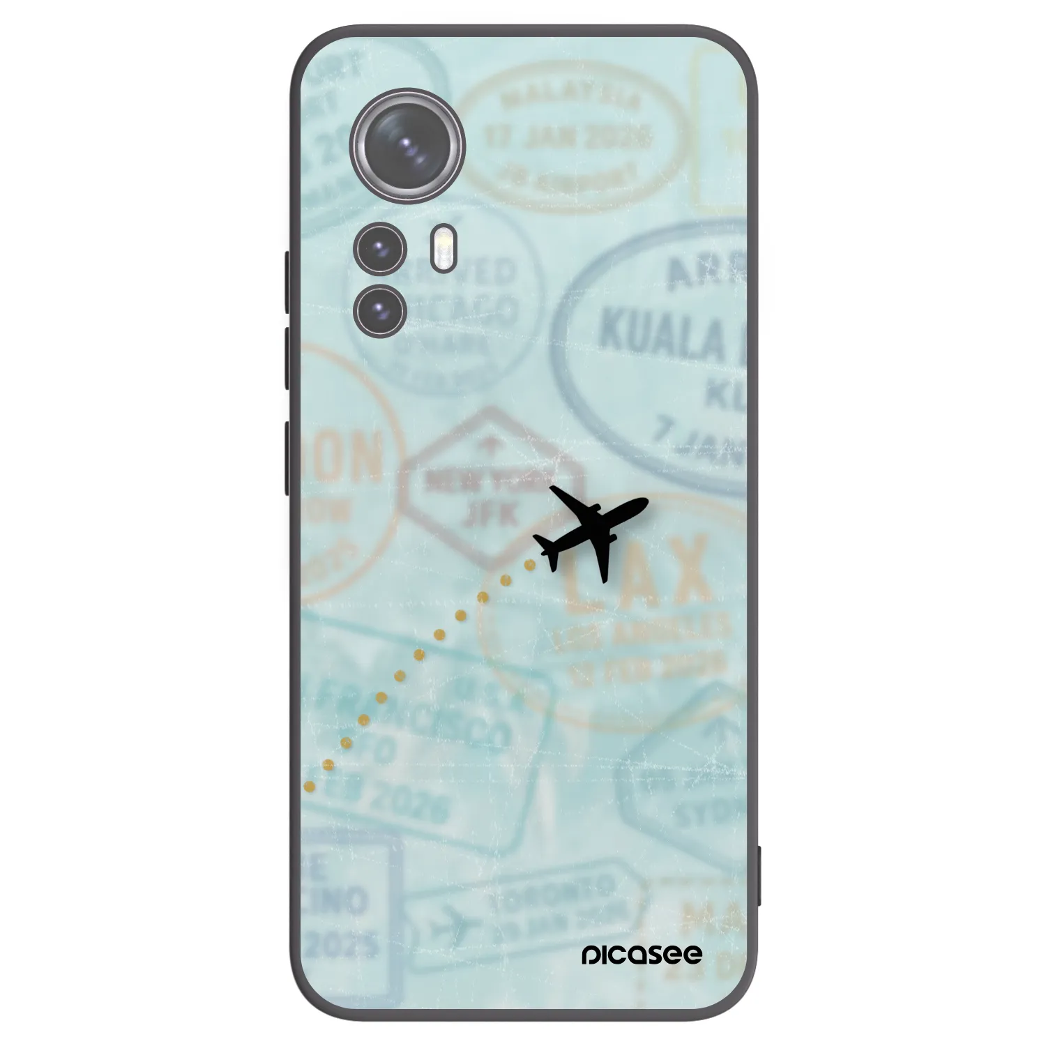 Picasee silikonowe czarne etui na Xiaomi 12X - FLIGHT PATH