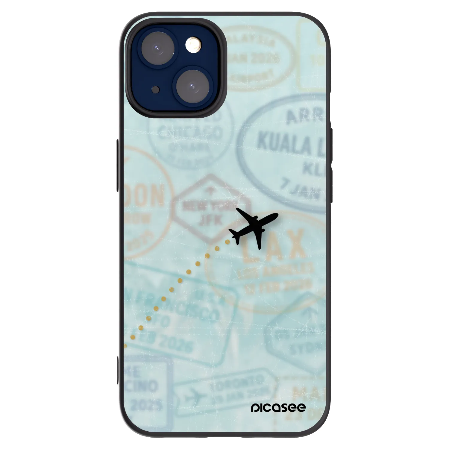 Picasee silikonowe czarne etui na Apple iPhone 14 - FLIGHT PATH