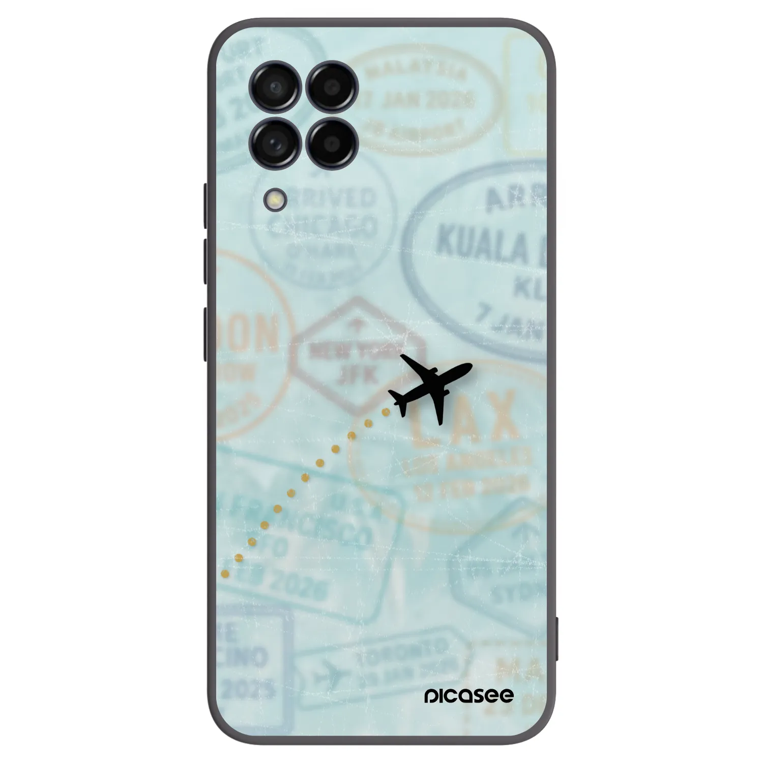 Picasee silikonowe czarne etui na Samsung Galaxy M53 5G - FLIGHT PATH