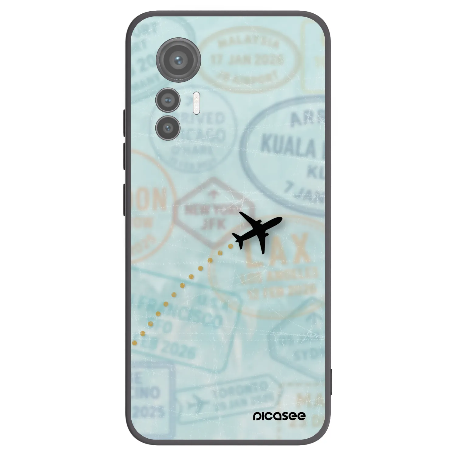 Picasee silikonowe czarne etui na Xiaomi 12 Lite - FLIGHT PATH