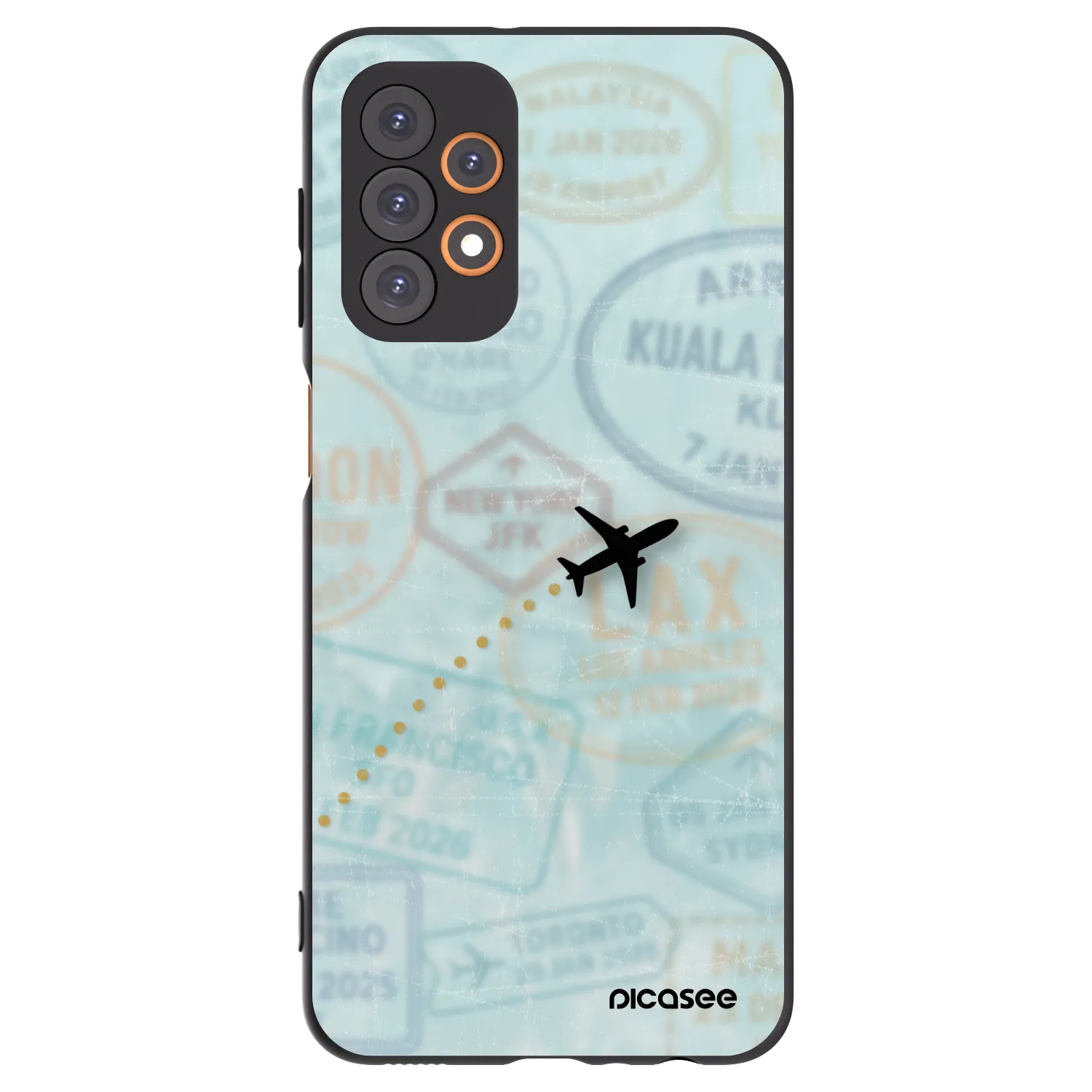 Picasee silikonowe czarne etui na Samsung Galaxy A23 A236B 5G - FLIGHT PATH